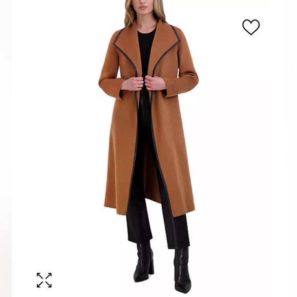 New TAHARI Wool Blend Belted Wrap Coat - Picture 6 of 7